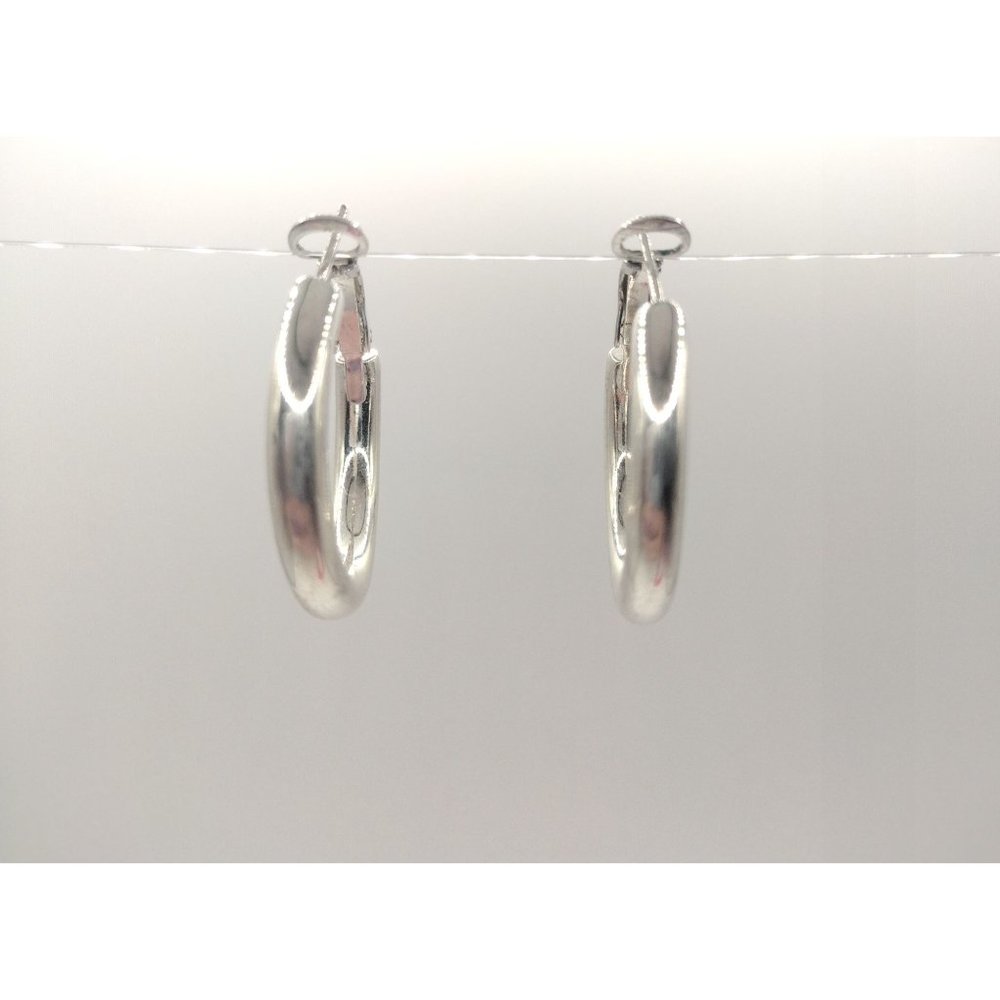 Sterling Silver 925 Polished Tube Hoop Earrings